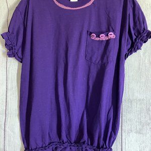 223 purple scoop neck tee with braids